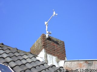 Windmeter boven op de schoorsteen