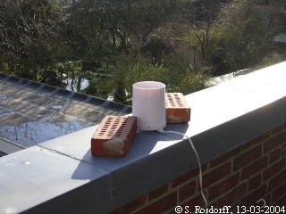 Regenmeter op definitieve plek
